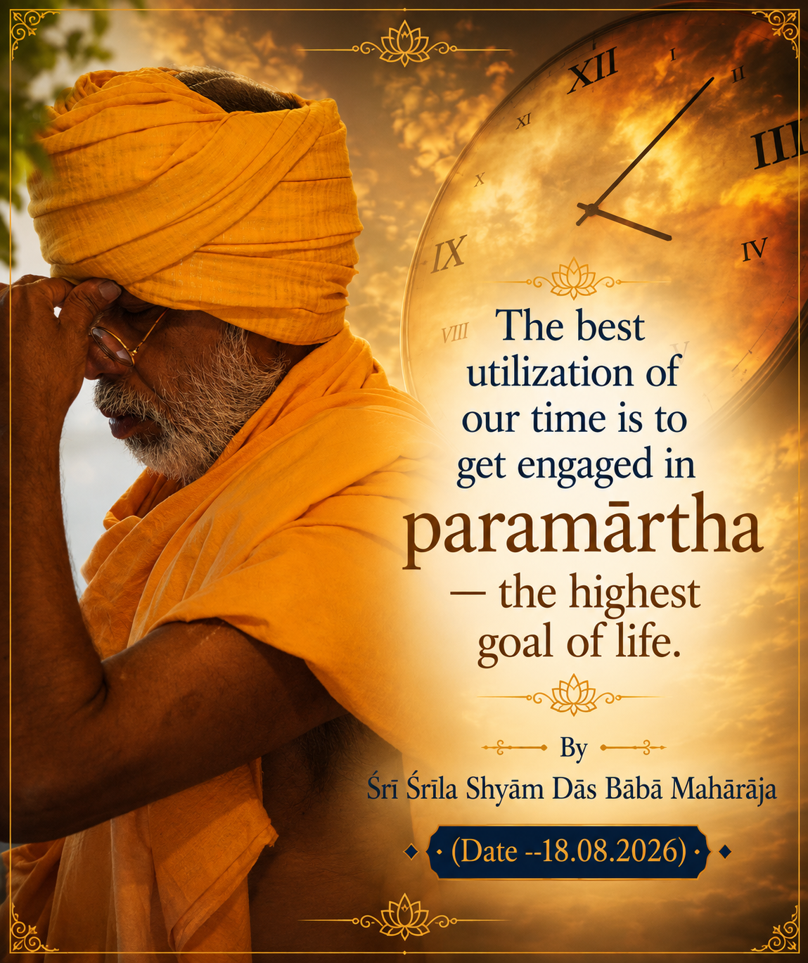 The best utilization of our time is to get engaged in paramārtha — the highest goal of life